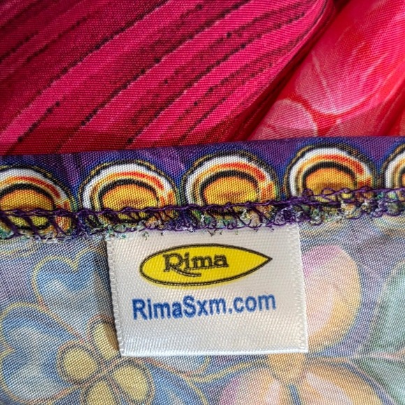 Rima SXM Halter Maxi Dress Womens OS Multi-Color Like New Art Silk Boho Print - Picture 14 of 15